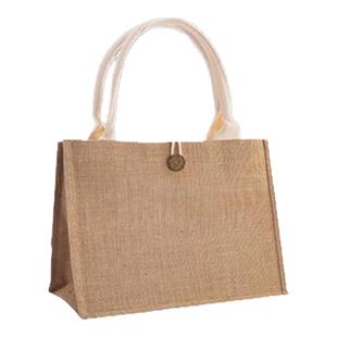 DIY创意黄麻布手提袋非遗漆染手绘画包包手提盒饭帆布袋定制LOGO