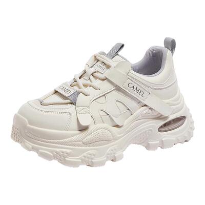 骆驼女鞋厚底老爹鞋春季新款网红百搭炸街巴黎鞋系带休闲运动鞋