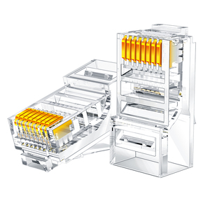 山泽水晶头网线超五5类超六6类7七类千兆屏蔽rj45插头网络对接头