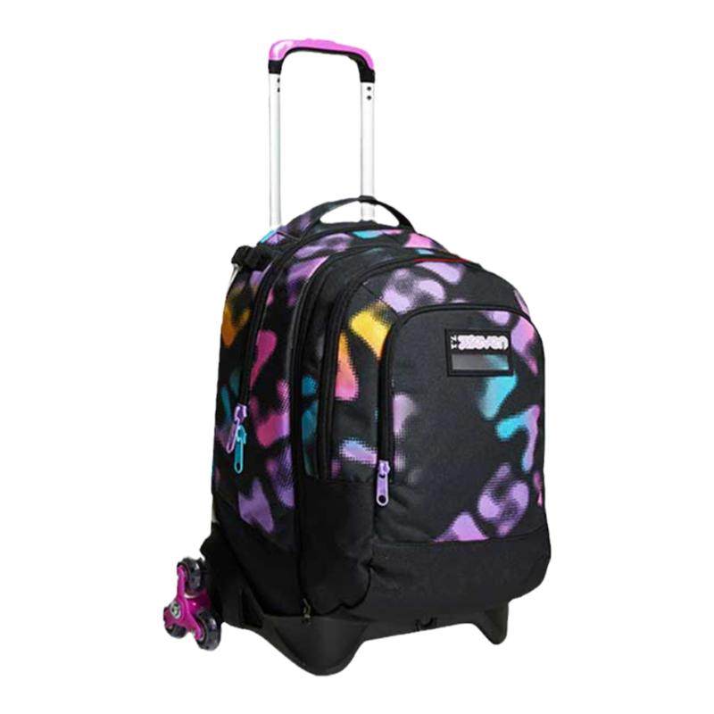 意大利7seven绚烂晴空拉杆书包6轮和2轮可爬楼47升可拆卸双肩背包
