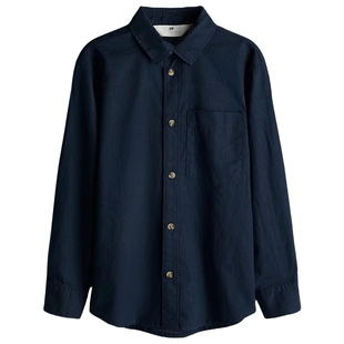 HM童装儿童男童春季亚麻混纺衬衫1274102