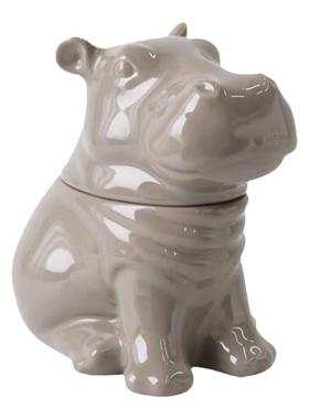 储物罐大号摆件陶瓷可爱河马动物