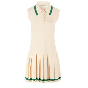 IIIVIVINIKO夏季新品学院风运动简约直身百褶连衣裙女M321117602D