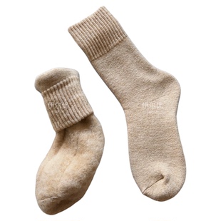 羊毛拉毛贼暖和~全公司自留羊毛袜~冬天BI备保暖神器~中筒袜秋冬