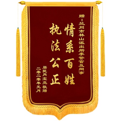 金丝绒豪华锦旗定做送医生老师