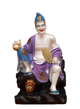 黄铜济公佛像家用供奉摆件中式