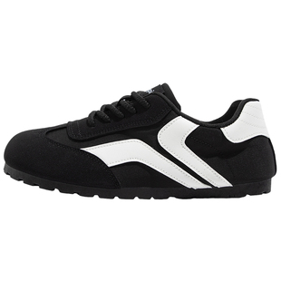 鮀品黑色德训鞋女2026秋冬季新款平底板鞋子休闲小黑鞋加绒勃肯鞋