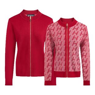 【新年马上旺】暇步士女装秋冬老钱风上衣羊毛混纺双面穿红色开衫