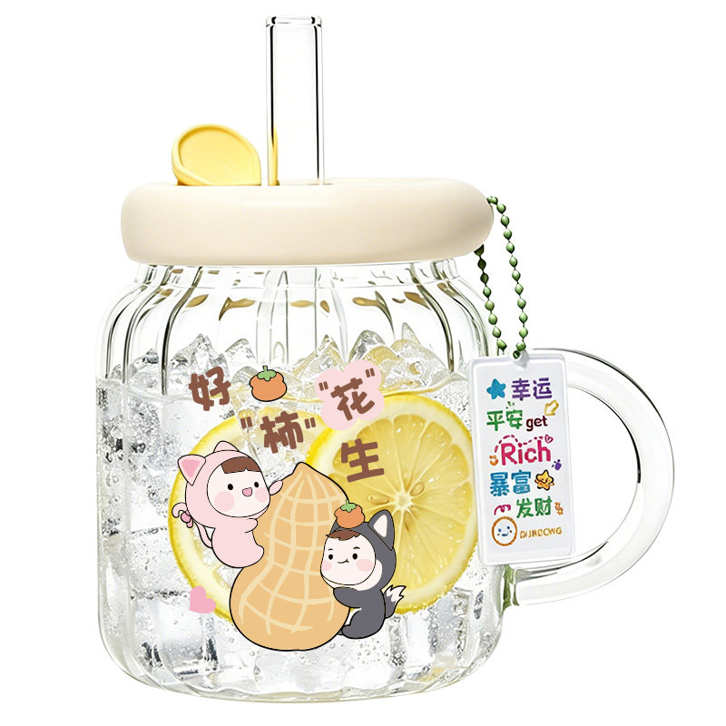 吨咚耐高温玻璃把手恒温加热水杯