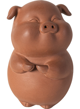 可爱萌趣小猪摆件陶瓷十二生肖猪吉祥物家居办公桌面茶桌装饰茶宠