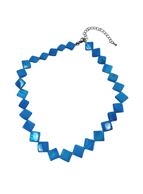 atmshop海边度假蓝色光泽感贝壳珠串项链波西米亚气质显白锁骨链