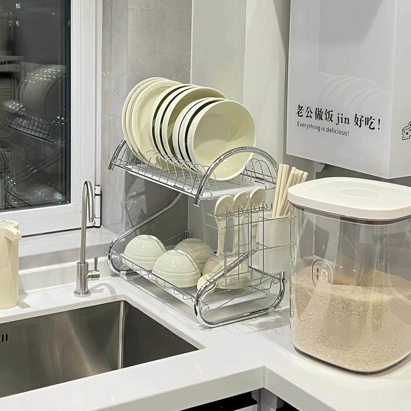 厨房碗碟置物架碗盘筷子水杯收纳架托沥水架家用不锈钢陈列展示架