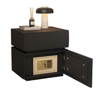 极简实木床头柜保险箱一体简约现代储物柜家用卧室高级感床边收纳