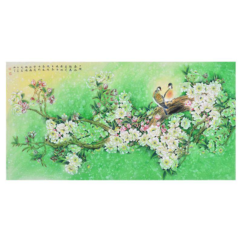 美协名家手绘工笔花鸟画画风唯美