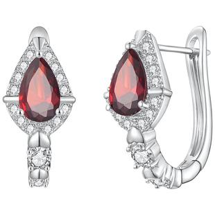 ZEGL设计师小灵蛇红色耳环女圈圈耳饰轻奢高级蛇形耳扣闪锆耳圈