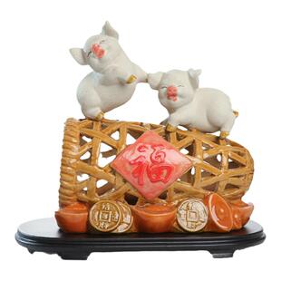 猪笼入水家肥屋润 陶醉石湾陶瓷公仔装饰品 工艺品人气摆件包邮