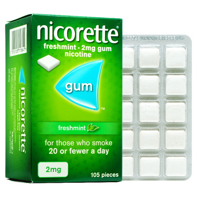 强生力克雷尼古丁Nicorette戒烟瘾神器零食薄荷口香糖4mg*105片