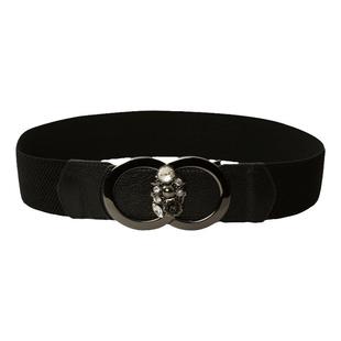 百搭腰带女士装饰配裙子大衣新款黑色松紧弹力腰封皮带真皮高级宽