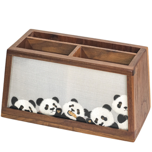 雅绣集湘绣纯手工绣制国风文创笔筒礼盒熊猫虎如意中国风新年礼品