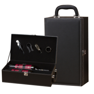 红酒盒子双支装红酒礼盒皮盒2支装红酒包装2只葡萄酒礼品盒包装盒