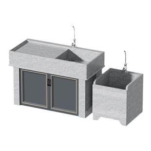 户外水池户外庭院洗手池天然花岗岩洗衣池带搓衣板室外花园洗手盆