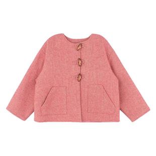 大耳象女童短款毛呢大衣羊毛冬季新款儿童洋气时髦外套