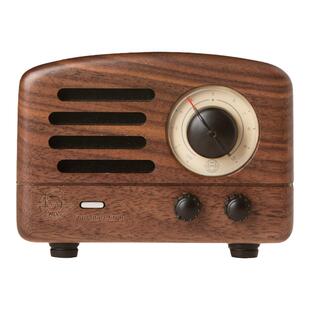 猫王音响小王子胡桃木蓝牙音箱复古木质收音机无线便携低音炮礼物