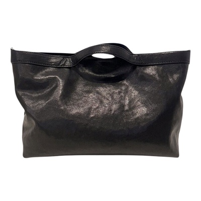 大容量植鞣头层牛皮菜篮子手提包