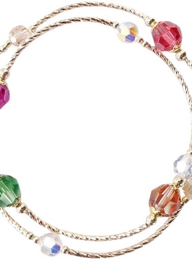 小众双层森系甜美风水晶手链