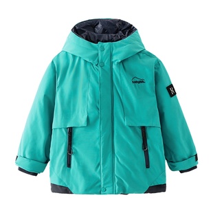 男童羽绒服儿童男款冬装2025新款男孩冲锋衣加厚中大童装工装外套