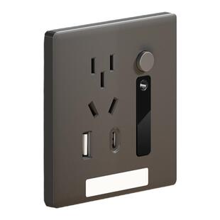 USB插座带人体感应地脚灯86型嵌入式楼梯过道床头TypeC快充小夜灯