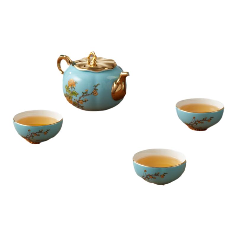 永丰源西湖蓝5头旅行茶具