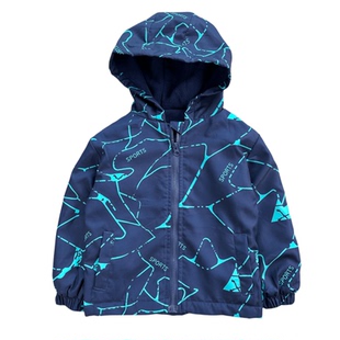 实惠加绒~深秋初冬外套 男童105-150 摇粒绒内衬 秋冬连帽薄棉衣