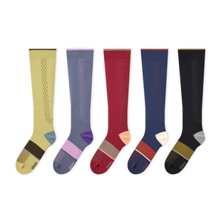 上森深蓝色运动压力袜长途飞机跑步骑行藏青色小腿压缩袜登山弹力