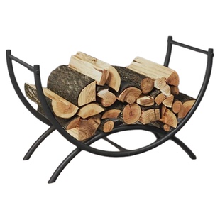 半圆柴火架简约铁艺壁炉木柴收纳架壁炉配件置物架木才堆放储木架