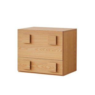 三又木原木卡门柜中古风家用客厅收纳沙发边柜落地收纳模块组合柜