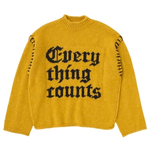 MOUSSY 冬季新品美式复古慵懒感撞色标语毛衣010HAQ70-4841