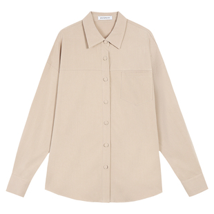 pusumede【现货5折】宽松长袖衬衫女衬衣外套小众气质长袖上衣