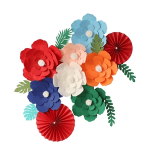 六一幼儿园节日教室环创桌布橱窗装饰婚房立体花朵生日背景布置