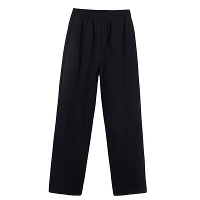 秋冬黑色垂感拖地裤宽松百搭休闲