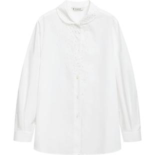 播白色衬衫女商场同款2024春季新款设计感文艺风衬衣BDR1CD0189