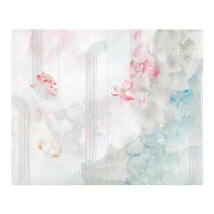 岩板电视背景墙800x2600x9mm厚电光岩板客厅轻奢影视墙镀金工艺