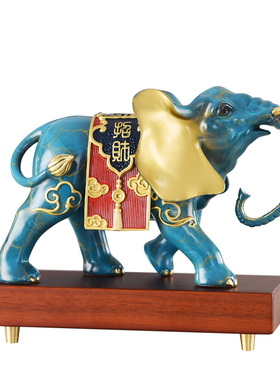 黄铜御象招米，纳福新中式客厅