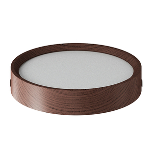 超薄明装筒灯复古胡桃木色日式原木风圆形过道走廊玄关阳台吸顶灯