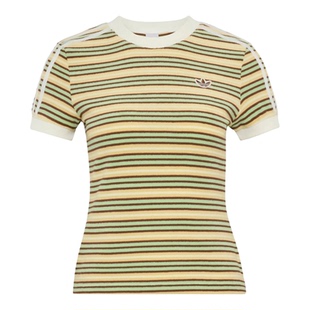 adidas阿迪达斯三叶草女子STRIPED TEE运动休闲短袖T恤KY8117