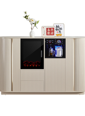 实木茶吧机家用餐边柜一体带消毒