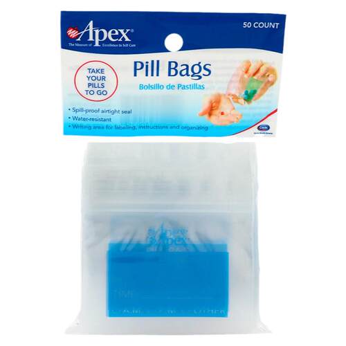 美国APEX食品级小药袋随身西药袋小号塑料内服药便携袋封口自封袋