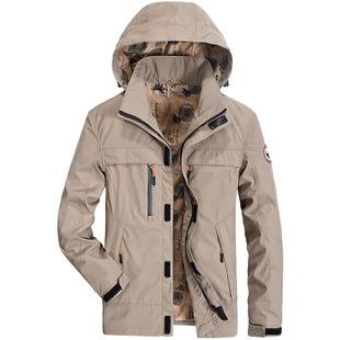 AK男装户外休闲夹克男冲锋衣宽松多口袋防风防雨登山服外套