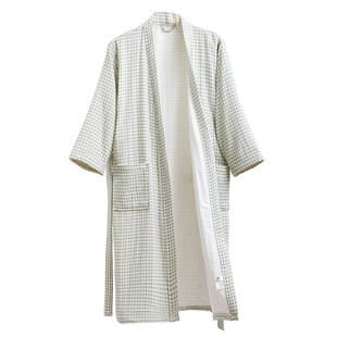 A类浴袍纯棉成人纱布睡袍女款可穿式浴巾男士吸水新款青少年浴衣