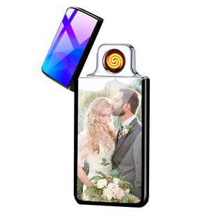 hoei鸿毅创意充电打火机定制防风个性彩印照片电子点烟器送男朋友